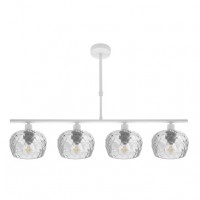 Distribuidor - Lâmpadas Diversas | Lâmpadas Modernas | LAMPARA ESTELA 4XE14 BLANCA REGX75X13 CM C/TULIPAS CRISTAL TALLADO TRANSPARENTE Ref: 196854001